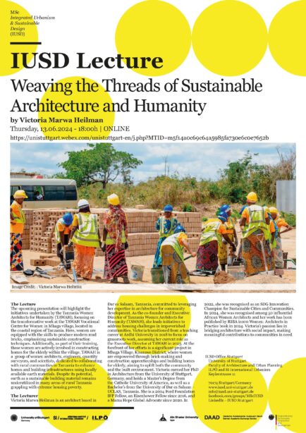 Public lecture: Weaving the Threads of Sustainable Architecture and Humanity